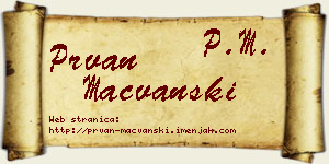 Prvan Mačvanski vizit kartica